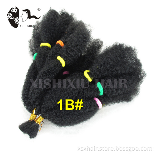 Wholesale cheap not 4c afro kinky curly human hair bulk for braiding